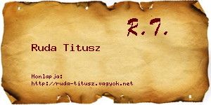 Ruda Titusz névjegykártya